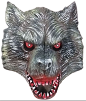 מסכה זאב איכותית מחומר גומי רך על כארד תלייה / 2יחידות במארז