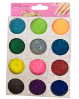 אבקת נצנצים זוהרים 12 יחידות בקופסא/ 12 קופסאות במארז/ המחיר לקופסא במארז