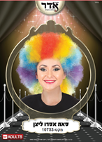 פאה אפרו ליצן ענקית (230 גרם) בשקית PVC עם קולב  / 6 יחידות במארז