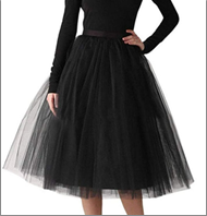 חצאית טוטו 70 ס"מ 3 שכבות 120 שחור עם כארד וקולב  / 6 יחידות במארז