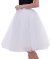 חצאית טוטו 70 ס"מ 3 שכבות 120 לבן עם כארד וקולב  / 6 יחידות במארז