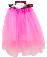 חצאית טוטו 70 ס"מ 3 שכבות 120 ורוד עם כארד וקולב  / 6 יחידות במארז