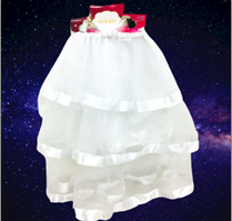 חצאית מלמלה 70 ס"מ לוקס פסים 3 שכבות לבן