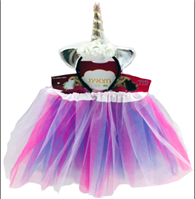 סט חד קרן כולל חצאית 40 ס"מ וקשת על כארד עם קולב  / 6 יחידות במארז