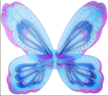 כנפיי פרפר מפואר כחול  ענק בשקית PVC עם כארד  / 3 יחידות במארז