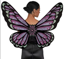 כנפיי פרפר מפואר צבעוני  ענק בשקית PVC עם כארד  / 3 יחידות במארז