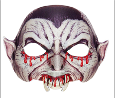 מסכות ערפד חתול וחצי םנים דם בשקית PVC עם כארד/ 6 יחידות במארז