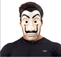 מסכה שודד ניירות איכותית מאוד בשקית PVC עם כארד/ 6 יחידות במארז