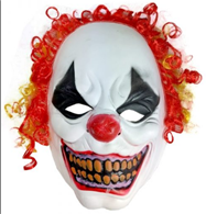 מסכה ליצן מפחיד על כארד / 6 יחידות במארז