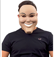 מסכה ליצן עם חיוך בשקית PVC עם כארד/ 6 יח במארז