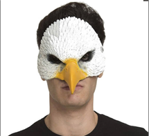 מסכה נשר איכותית מחומר גומי רך על כארד תלייה / 2יחידות במארז