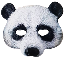 מסכה דב  איכותית מחומר גומי רך על כארד תלייה / 2יחידות במארז