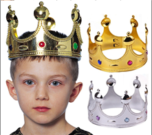 כתר מלך עם ספוג בשקית PVC עם כארד / 6 יחידות במארז /4 זהב 2 כסף