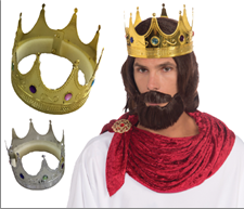 כתר מלך מפואר עם ספוג בשקית PVC עם כארד / 6 יחידות במארז /4 זהב 2 כסף