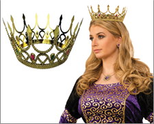 כתר נסיכה עם ספוג בשקית PVC עם כארד / 6 יחידות במארז /8 זהב 4 כסף