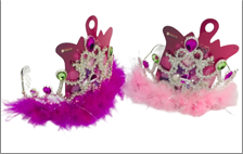 כתר פנינים עם פרווה על כארד / 24 יחידות במארז  מיקס צבעים