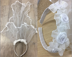 קשת הינומה לכלה פרחים בשקית PVC עם כארד/ 6 יחידות במארז