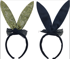 קשת ארנב פאייטים בשקית PVC עם כארד/ 6 יחידות במארז