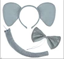 סט פיל 3 חלקים קשת זנב ופפיון על כארד/ 6 יחידות במארז