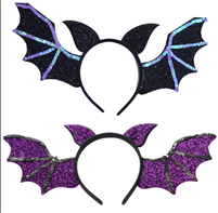 קשת עטלף בשקית PVC עם כארד/ 6 יחידות במארז 4 שחור 2 סגול