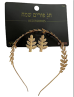 כתר מתכת יווני כולל זוג עגילים על כארד/ 6 יחידות במארז