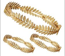 כתר מתכת יווני על כארד/ 6 יחידות במארז