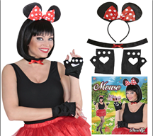 סט עכברה כולל קשת קולר וכפפות בשקית PVC עם כארד/ 6 יחידות במארז