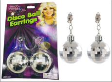 זוג עגילים כדור דיסקו גדולים על כארד/ 6 יחידות במארז