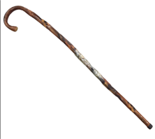 מקל סבא עץ 91 ס"מ ידית מעוגלת/ 6 יחידות במארז