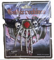 שרשרת כף יד גולגולות על כארד מעוצב/ 6 יחידות במארז