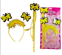 סט דבורה 2 חלקים כולל קשת ושרביט בשקית PVC עם כארד/ 6 יחידות במארז