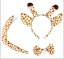 סט ג'ירפה 3 חלקים קשת זנב ופפיון על כארד/ 6 יחידות במארז