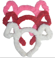 קשת לבבות פרווה בשקית PVC עם כארד/ 6 יח במארז מיקס צבעים