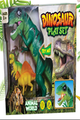 דינוזאור טי רקס אורות ומוזיקה כולל 2 דינוזאורים קטנים בקופסא