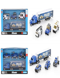 סט מכוניות משטרה מתכת כולל משאית ו 3 רכבים בקופסא 28 ס"מ