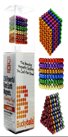 קוביה כדורים מגנטים צבעוני 216 כדורים גודל 5MM בקופסא מעוצבת
