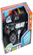ג'יפ משטרה כולל צלילים ואורות חילוץ והצלה גודל 17 ס"מ כולל סוללות בקופסא 20 ס"מ