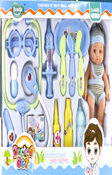 ערכת רופא ובובת תינוק כולל אביזרים 12 חלקים בקופסא 40 ס"מ