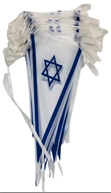 שרשת דגלים משולשים בד ישראל 28*20 אורך 50 מטר 124 דגלונים/ 6 יחידות במארז