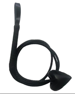 שוט שחור לב בשקית PVC עם כארד / 6 יחידות במארז