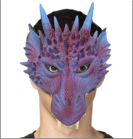 מסכה דרקון סגול/ 2 יחידות במארז