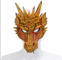 מסכה דרקון כתום/ 2 יחידות במארז