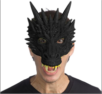 מסכה דרקון שחור/ 2 יחידות במארז