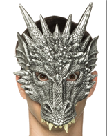 מסכה דרקון כסף/ 2 יחידות במארז