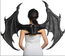 כנפיים דרקון שחור מחומר PU איכותי