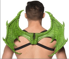 כנפיים דרקון ירוק מחומר PU איכותי