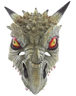 מסכה דרקון מפחיד מחומר PU איכותי על כארד / 2 יחידות במארז