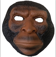 מסכה קוף אדם מחומר PU איכותי על כארד / 2 יחידות במארז