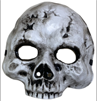 מסכה שלד חצי פנים מחומר PU איכותי על כארד / 2 יחידות במארז