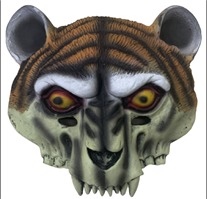 מסכה נמר גולגולת מחומר PU איכותי על כארד / 2 יחידות במארז